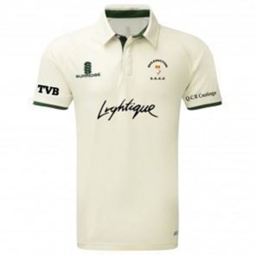 Ergo Cricket Shirt - Short Sleeve : Green Trim